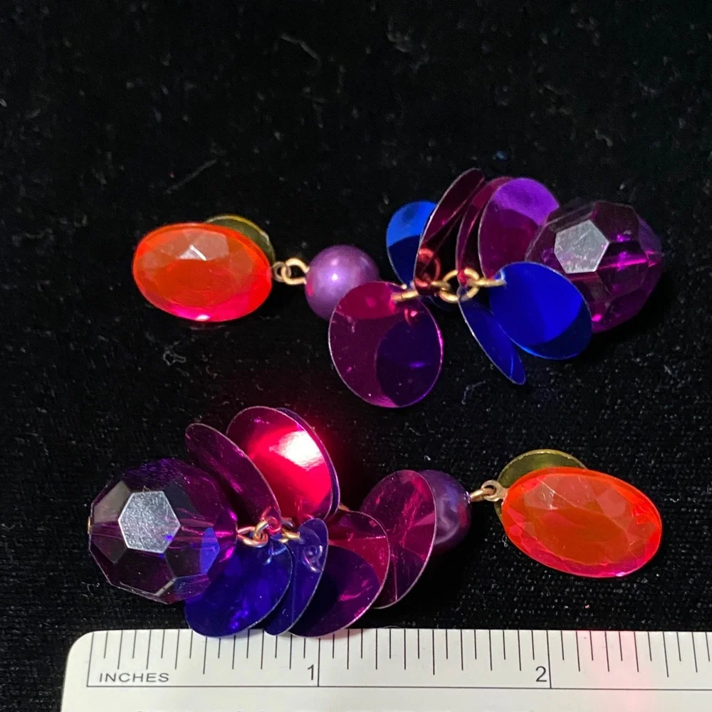 Elegant vintage Multicolor Dangle pierced Earrings